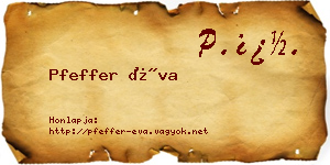 Pfeffer Éva névjegykártya